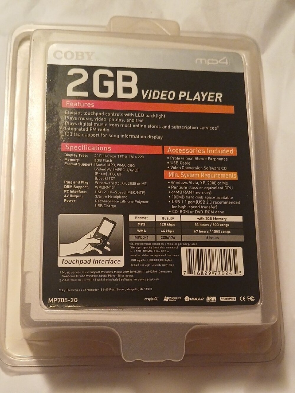 Coby MP4 Video Player - Picture 2 of 2